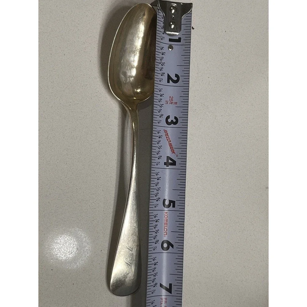 Antique Palmer & Bachelders Coin Silver Large Spoon Boston ~ 7” ~ 40G